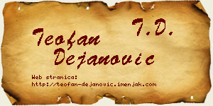 Teofan Dejanović vizit kartica